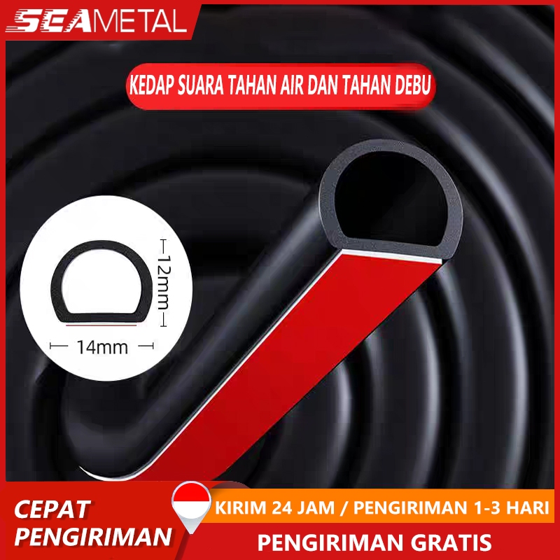 Karet Seal Pintu Mobil D-Type Universal Peredam Suara Anti Bocor 4.3M