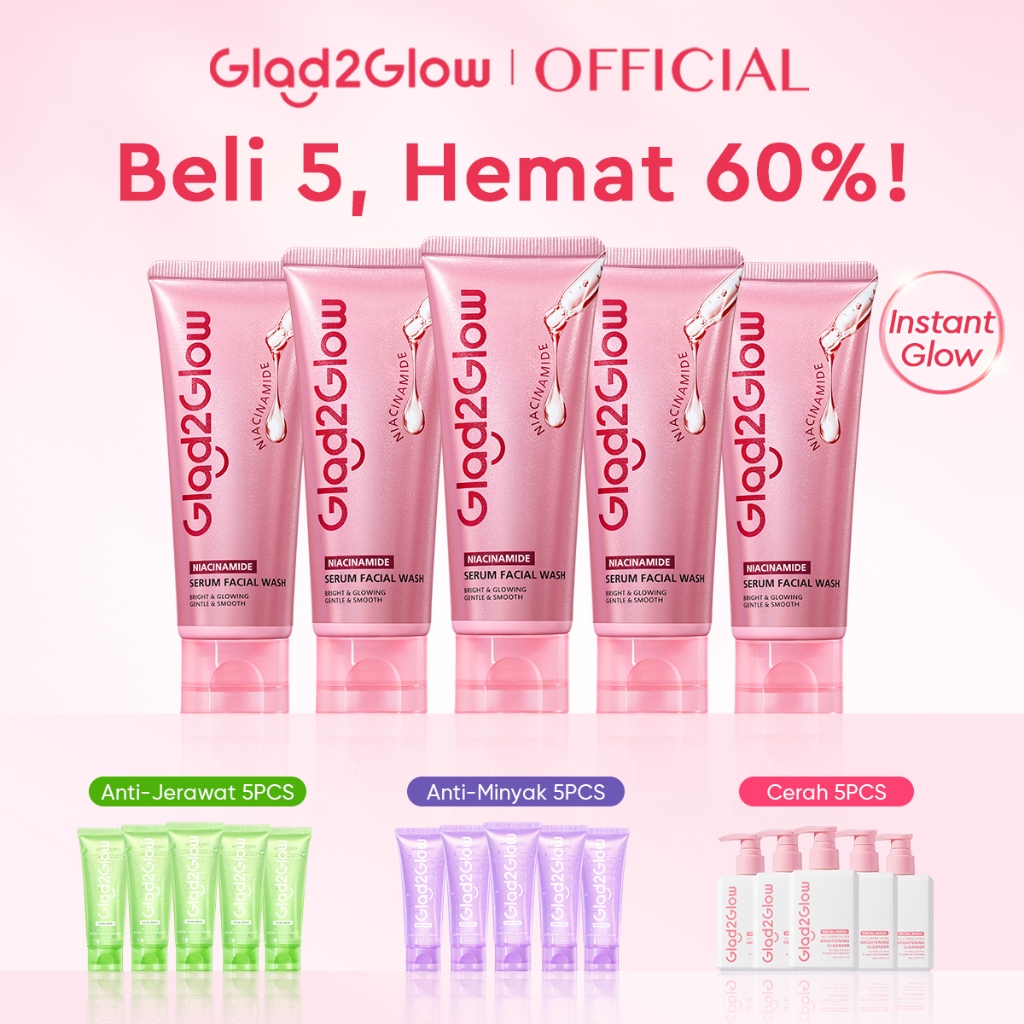 [Beli 5.Hemat 60%]Glad2Glow Facial Wash all Series-Low PH Gel Centella Mencerahkan Pencerah Wajah An