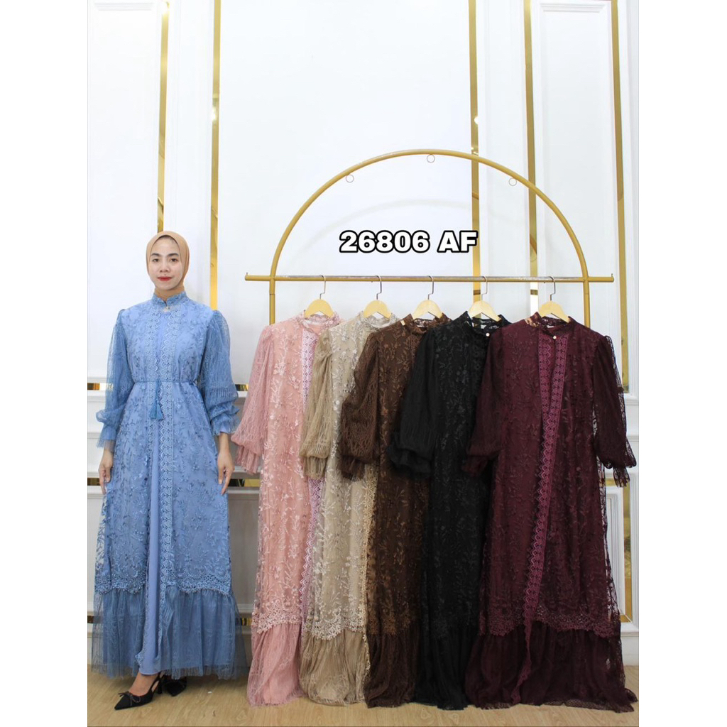 GAMIS OUTER 2 IN 1 DEWASA BAHAN BROKAT PREMIUM ( BUSUI )