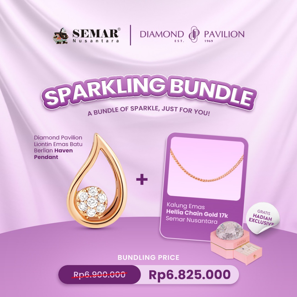 [BUNDLE] LIONTIN HAVEN DIAMOND PAVILION & KALUNG EMAS HELIA 17K SEMAR NUSANTARA