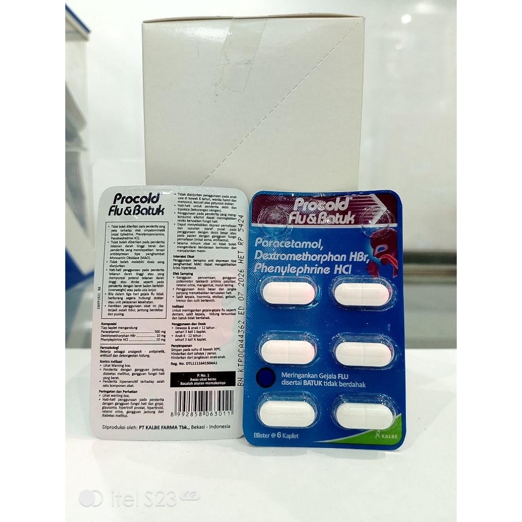OBAT FLU | OBAT BATUK | PROCOLD FLU DAN BATUK TABLET (per Strip)