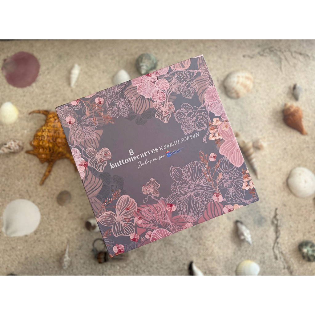 EXCLUSIVE RARE ITEM PRELOVED Buttonscarves X Sarah Sofyan ORCHIDE SERIES EXTENDED (CYAN)