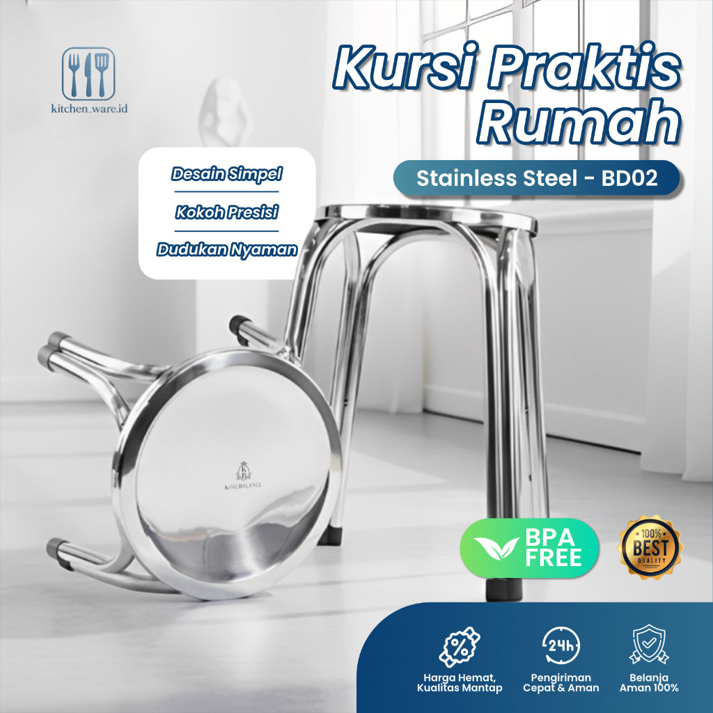 Kursi Besi Stainless steel BANGKU BULAT STAINLESS STEEL TEMPAT DUDUK KURSI SANTAI BD02