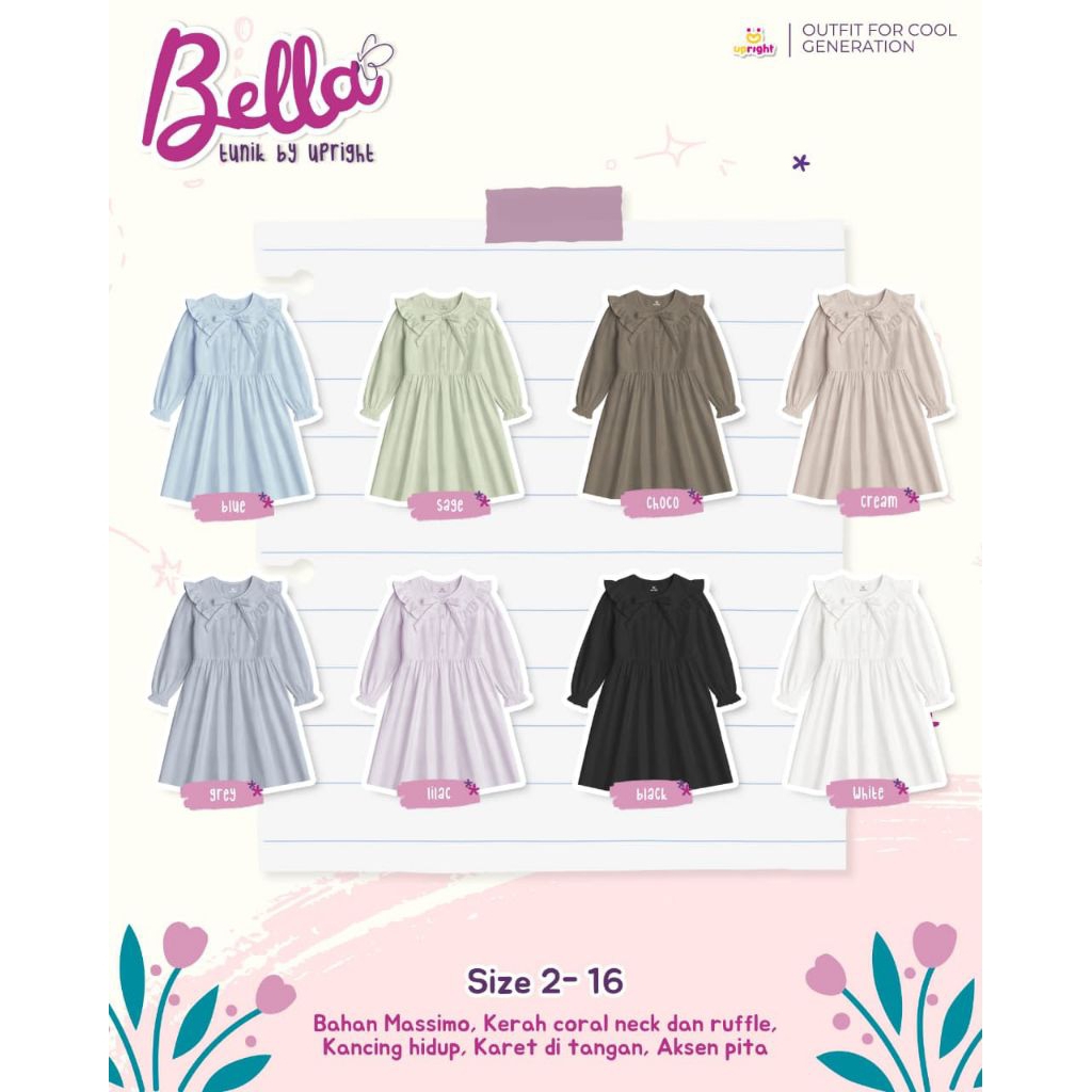 PO‼️tunik anak cewek BELLA SET TUNIK by upright 2-16y