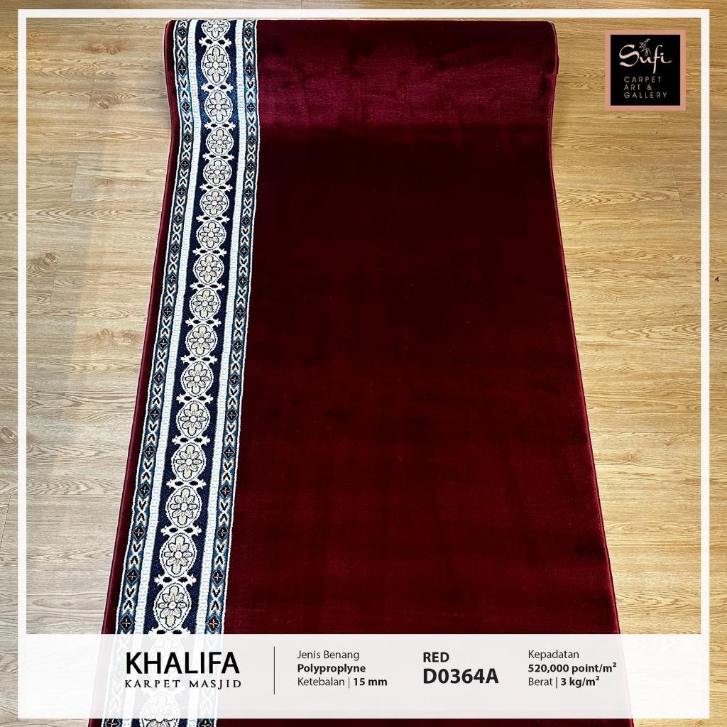 Karpet Masjid / Karpet Mushola / Sajadah Masjid Meteran Custom Design Turki Khalifah D0364A Red / Me