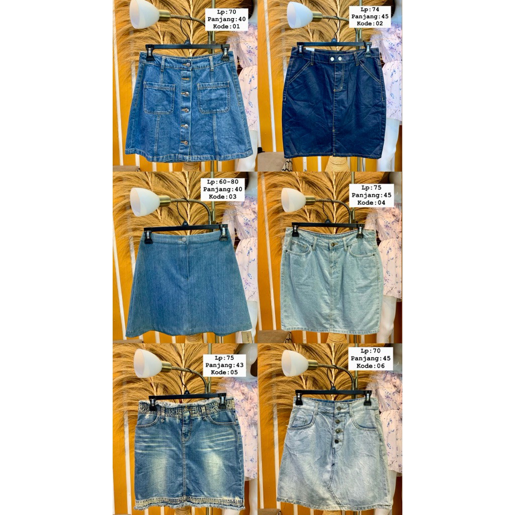 Rok jeans pendek, mini skirt, murah
