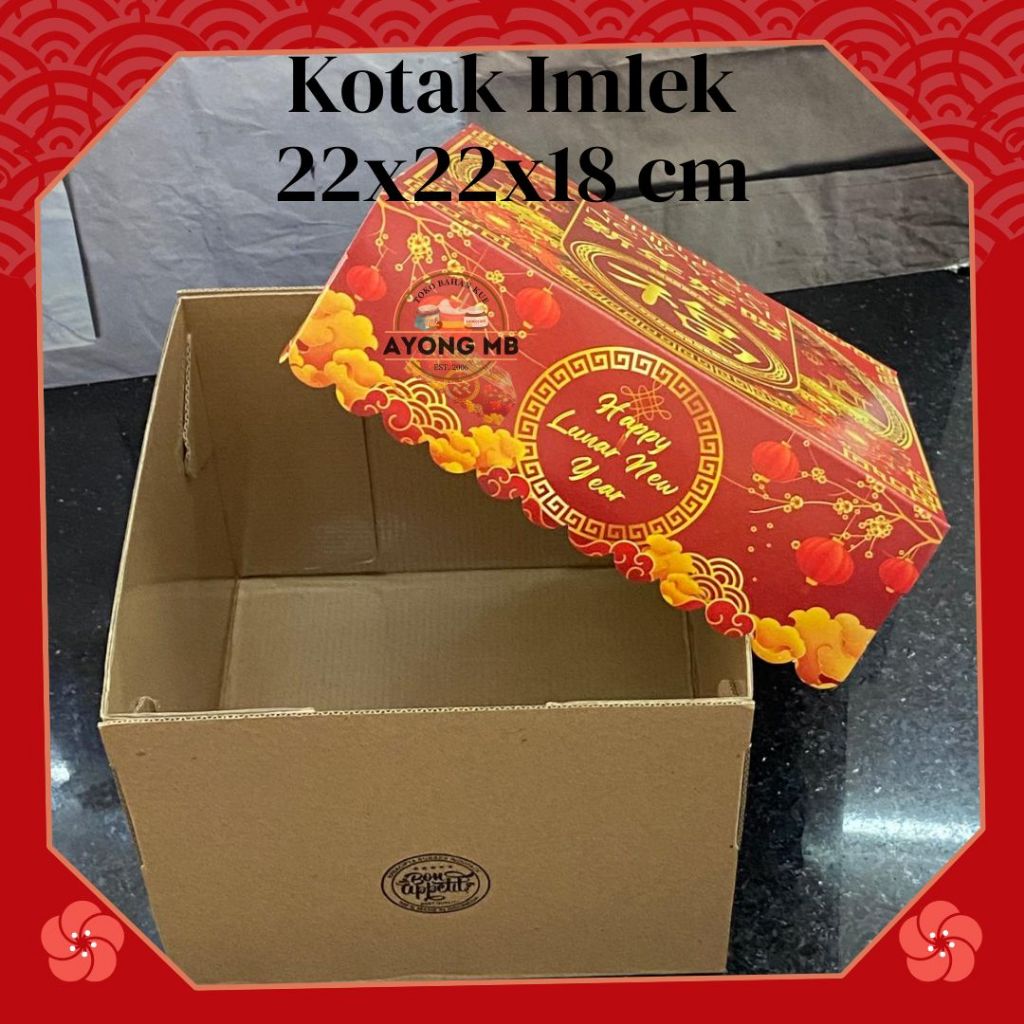 KOTAK IMLEK 22X22X18 / BOX HAMPERS 20X20X18 / BOX CNY / KOTAK KUE / DUS WILTON IMLEK