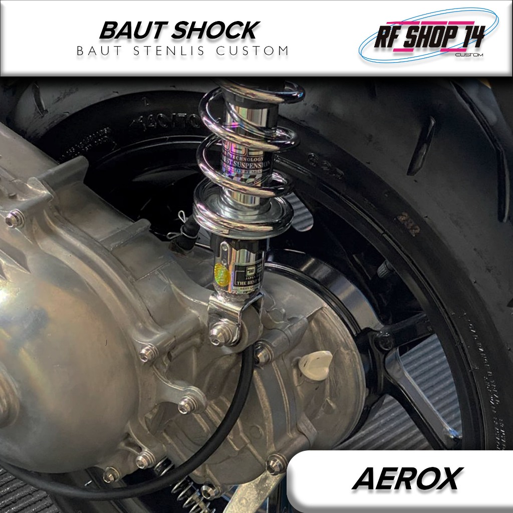 BAUT STAINLESS SOK SHOCK BELAKANG AEROX 2PCS