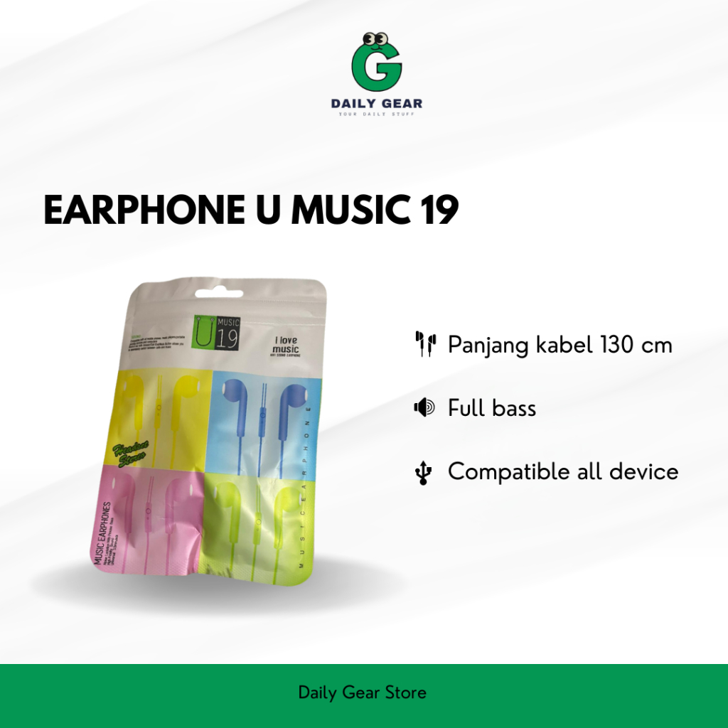 Headset Earphone Murah U Music 19 Macaroon HIFI Sound Bisa Untuk Telepon Full Bass - Daily Gear