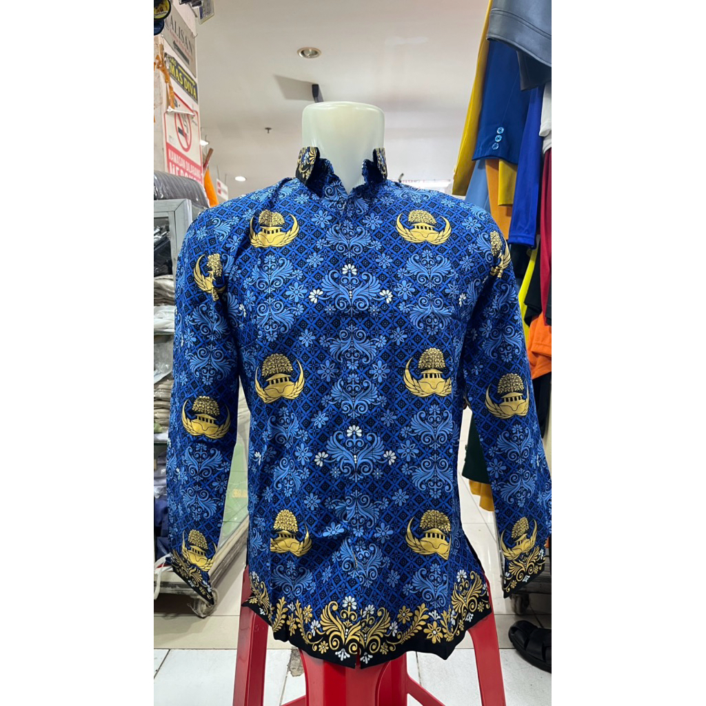 baju korpri batik + puring pria bahan premium