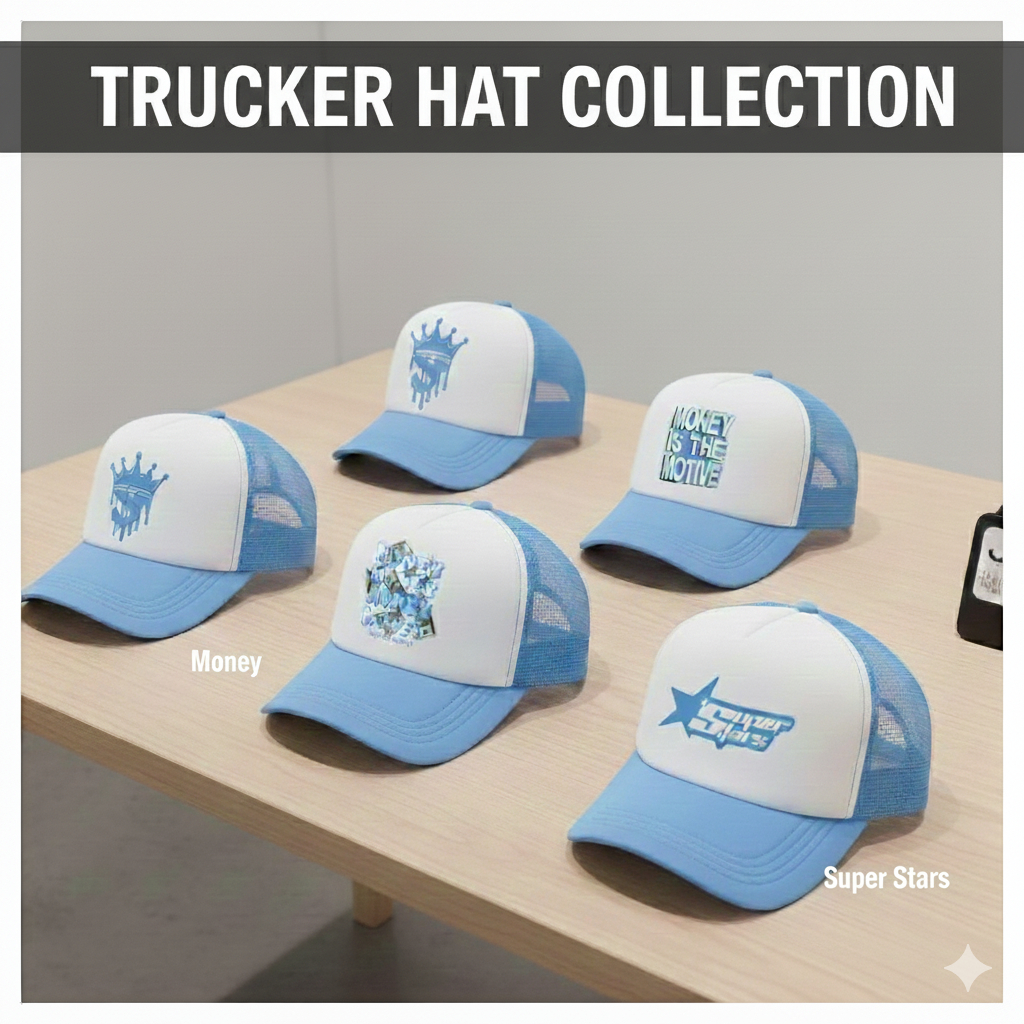 TOPI MONEY PREMIUM TOPI TRUKER UNISEX BLUE WHITE TOPI PREMIUM DEWASA TOPI JARING TRUKER PRIA WANITA