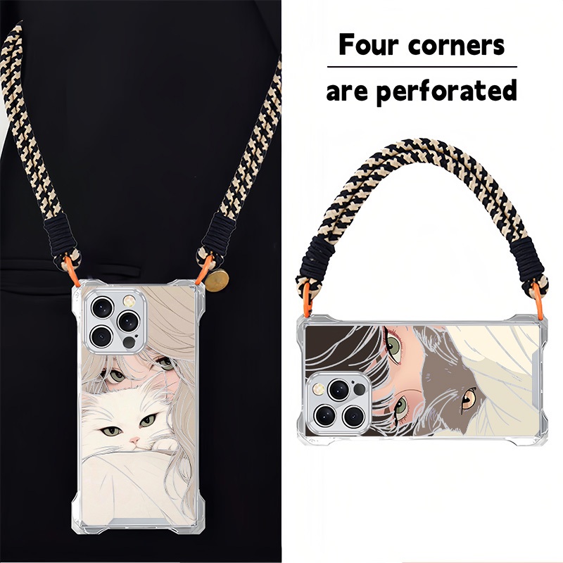 Minimalist Anime phone case Shockproof Scratch-Resistant Phone Cover for iphone 15 iphone 15 pro iph