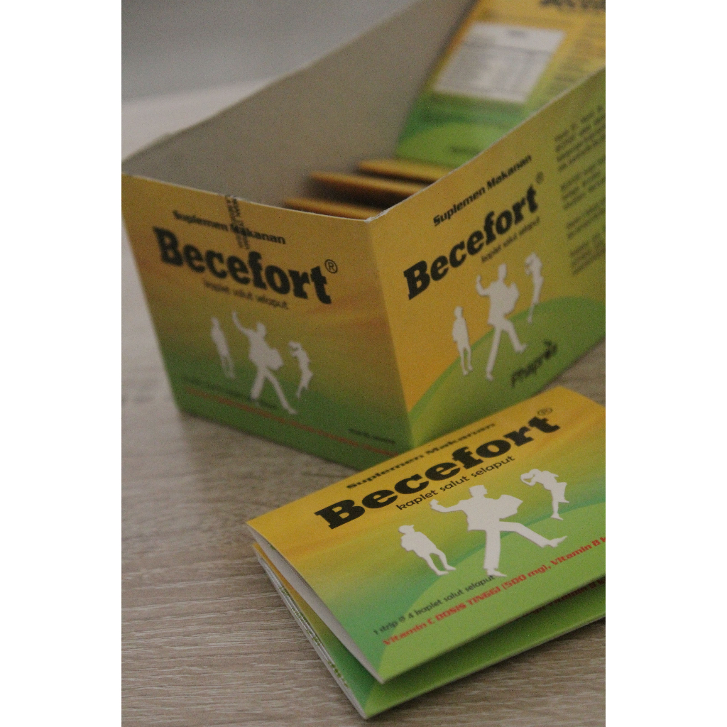 Becefort Suplemen Makanan Vit C, B Kompleks, Vit E | 1 Strip isi 4 Tablet