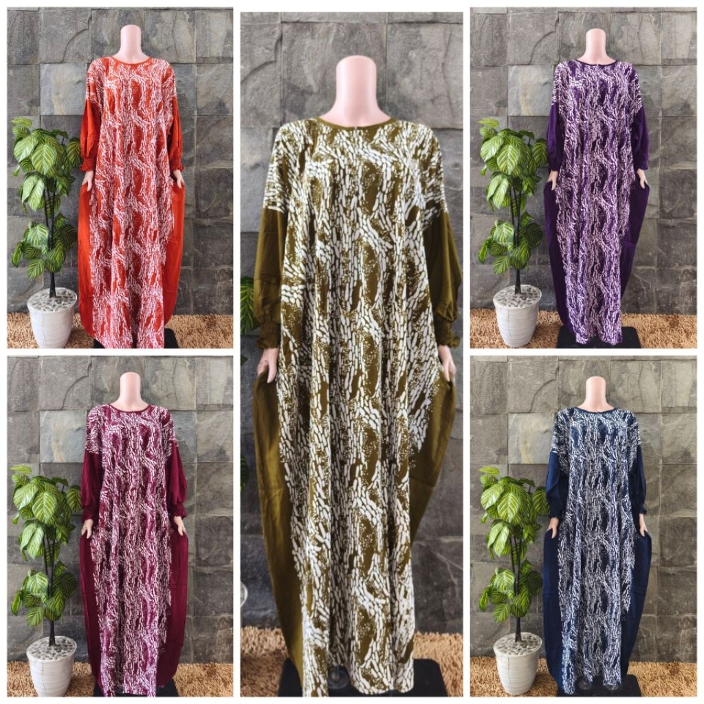 {LD 168 Cm} Daster Qonita Batik Pekalongan ll Kaftan Draper Hls