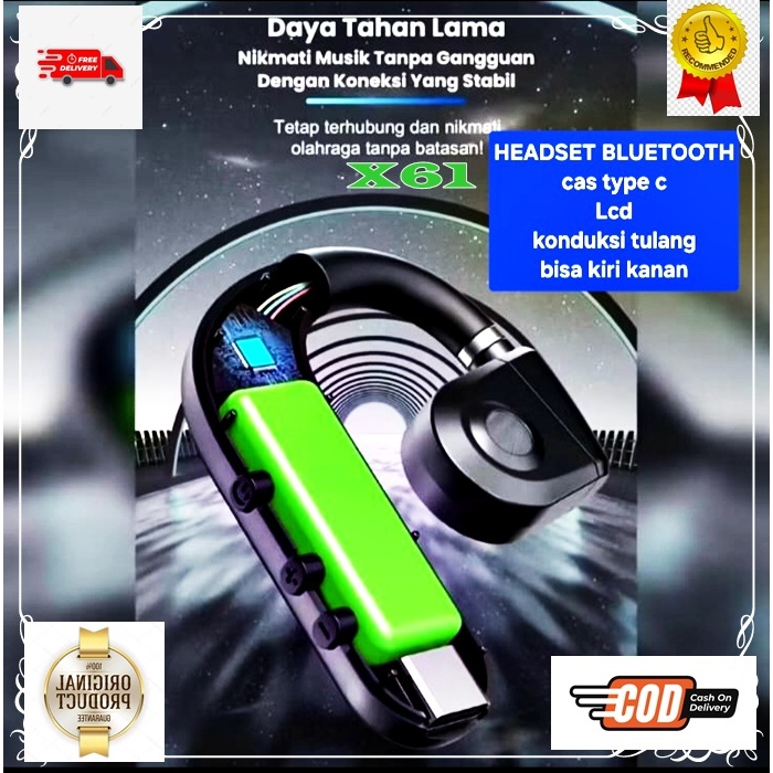 X61 game belajar musik Peredam Kebisingan  HEADPHONE BLUETOOTH BISA KUPING KIRI KANAN SINGLE BLUETOT