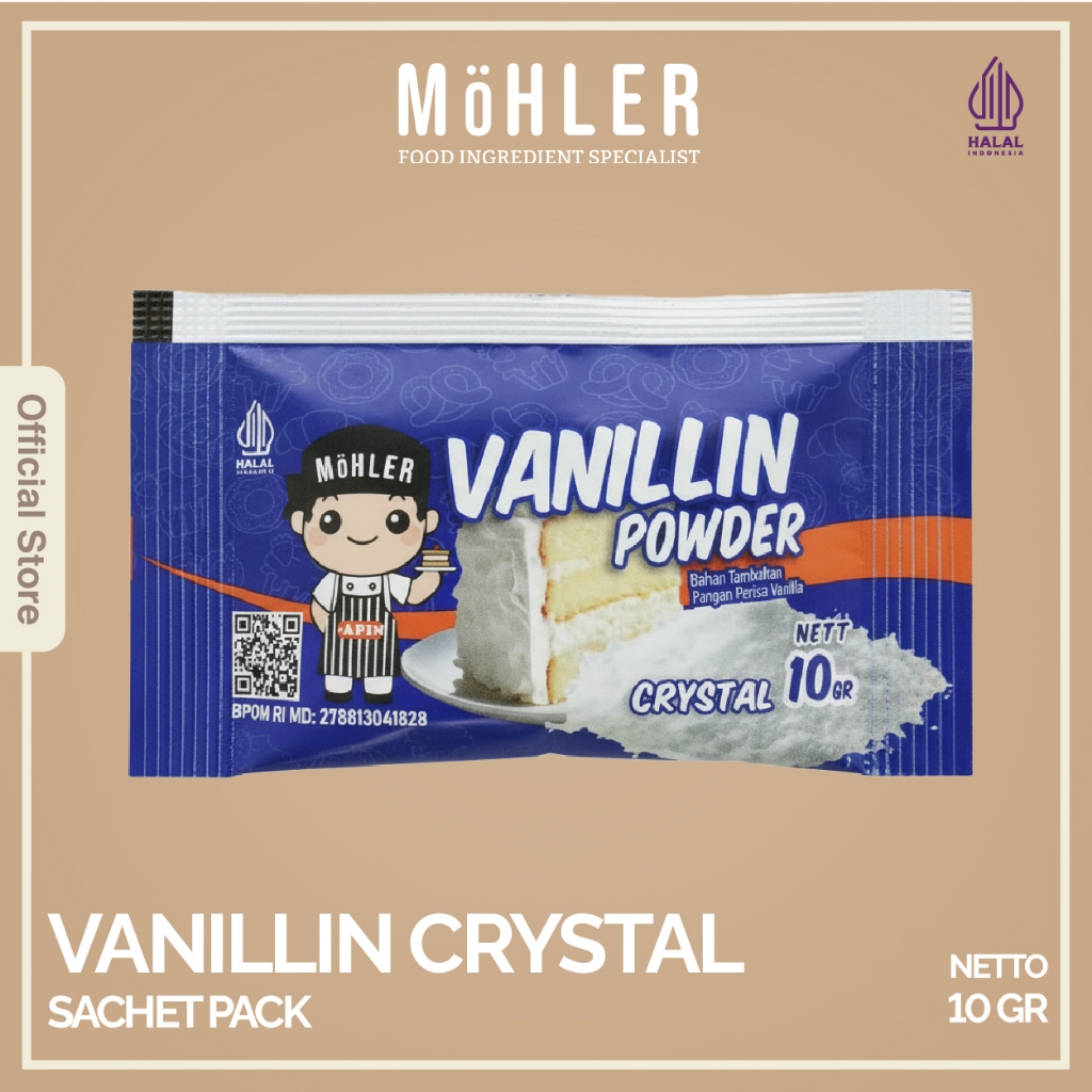 MOHLER Vanillin Crystal (Powder) Kemasan Sachet 10gr