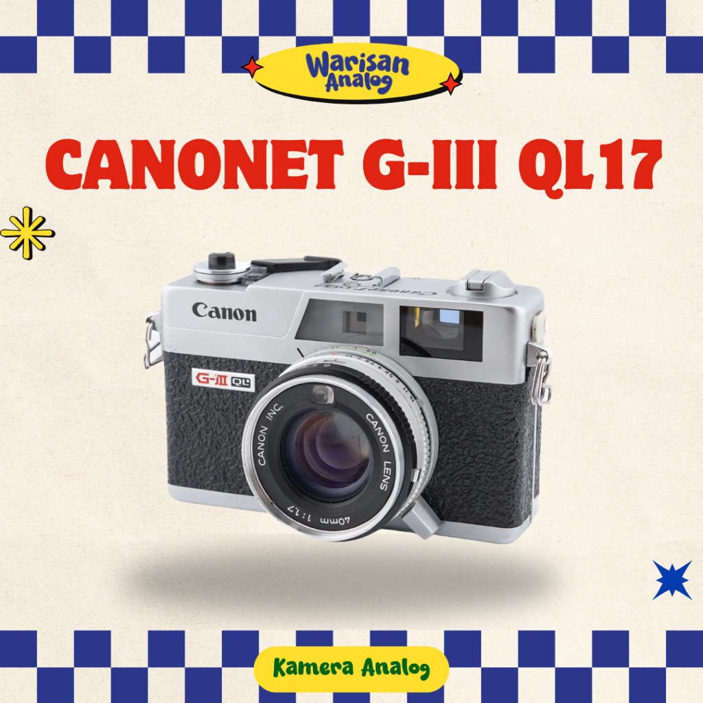 KAMERA ANALOG CANONET G-III QL17 (RANGEFINDER) | REUSABLE CAMERA FILM 35MM