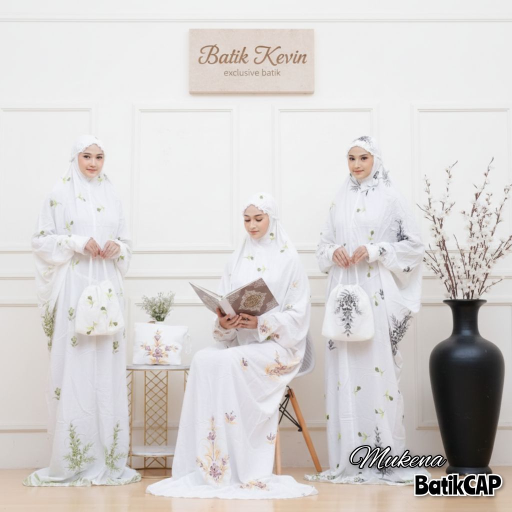 Mukena Terusan Dewasa Mukena Batik Lukis Handmade