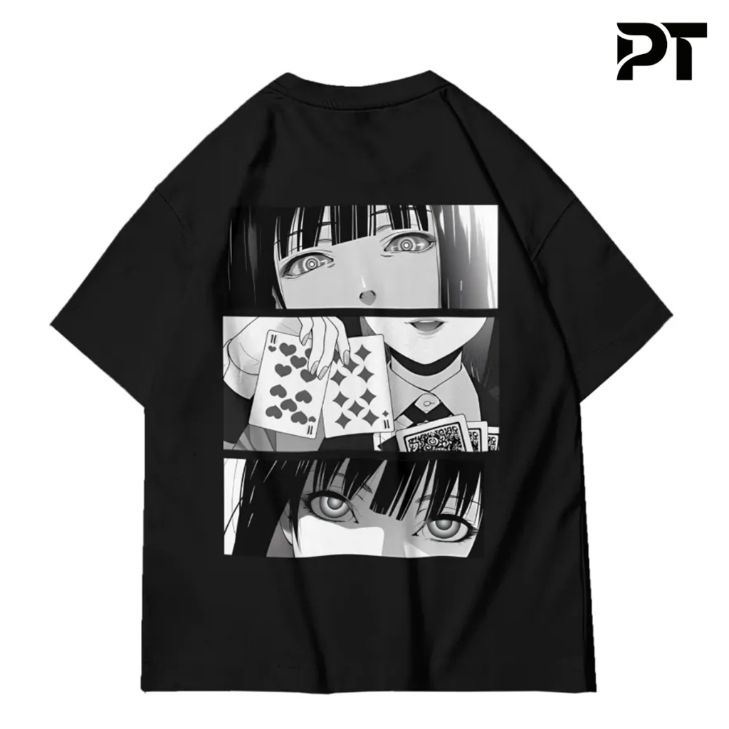 Prima Tee Oversized Tshirt Anime Poker Eyes | Anime Jepang | Kaos Oversize Unisex | Legan Pendek