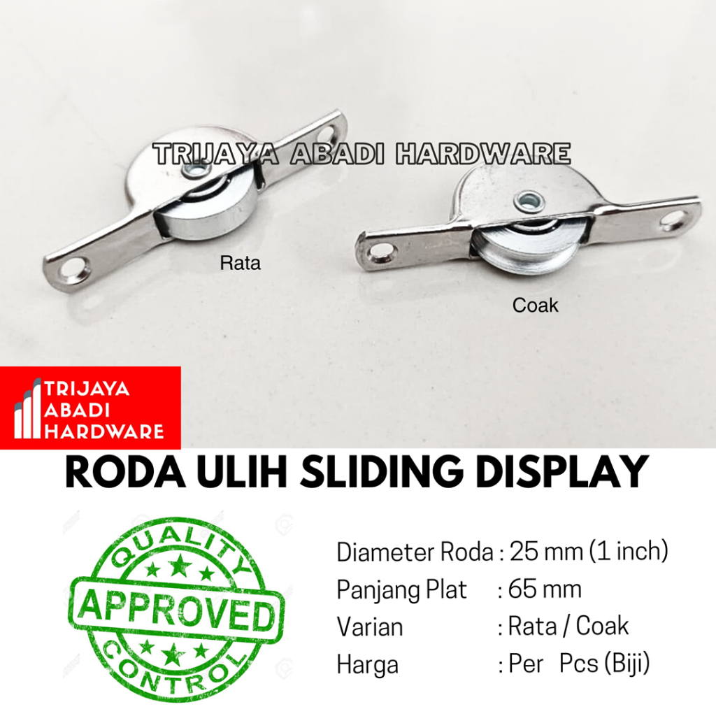 Roda Ulih Sliding 1 inch Caster Etalase Roller Display Matex Gitsay