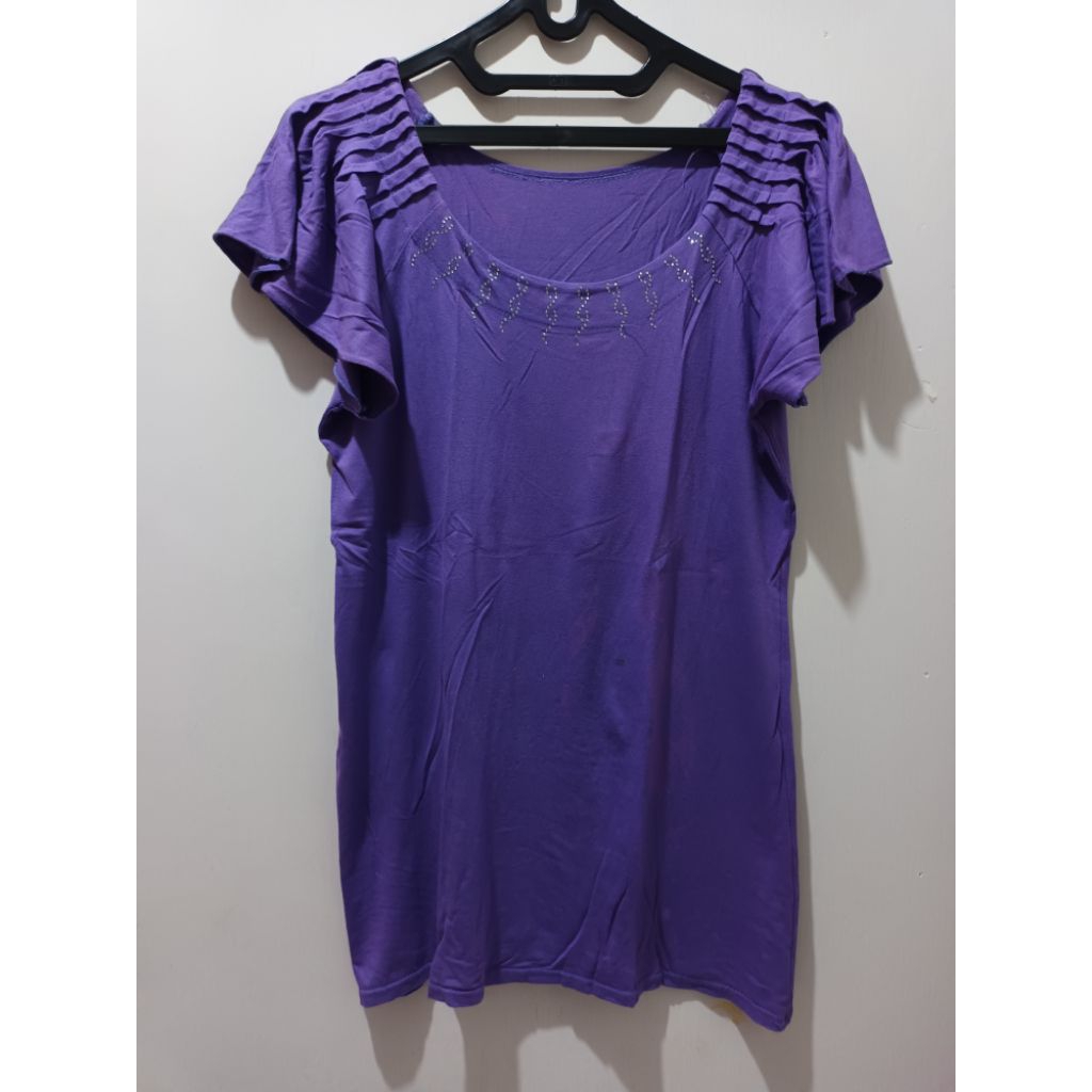 kaos ungu wanita preloved