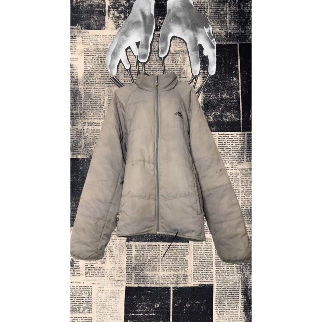 Jaket Puffer Adidas Original - Warna Dove Grey