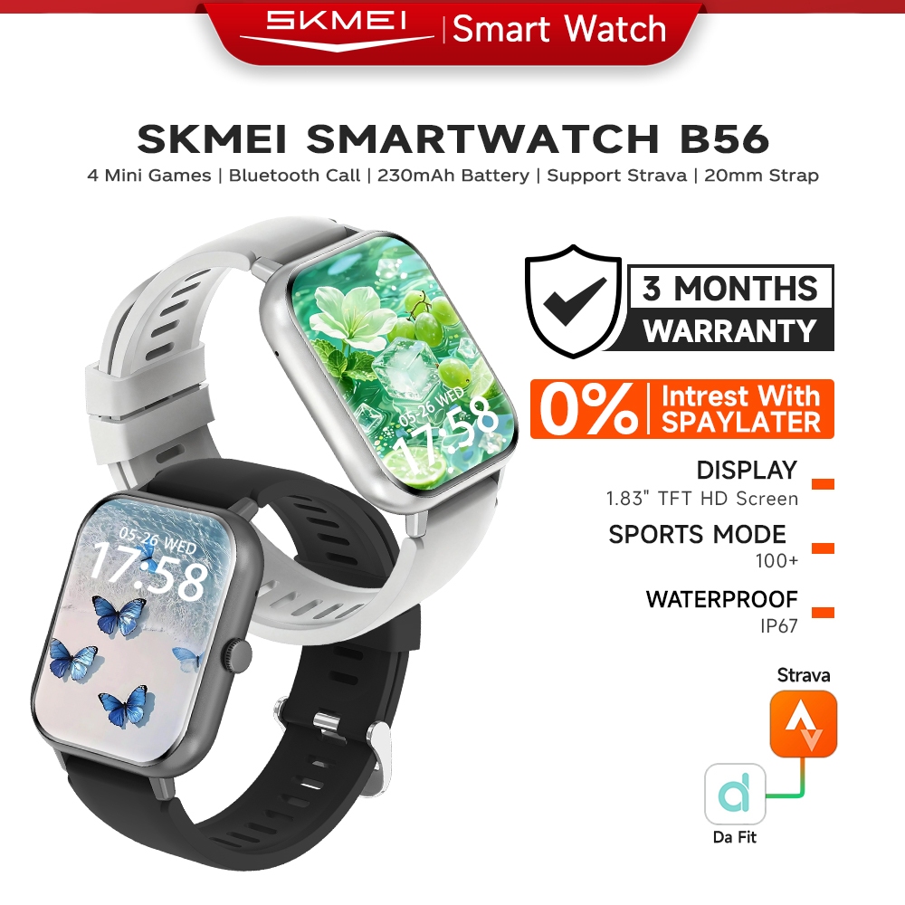 Skmei B56 Smartwatch IP67 Waterproof /Jam Tangan Smartwatch Couple Sport Anti Air /Mendukung hp What
