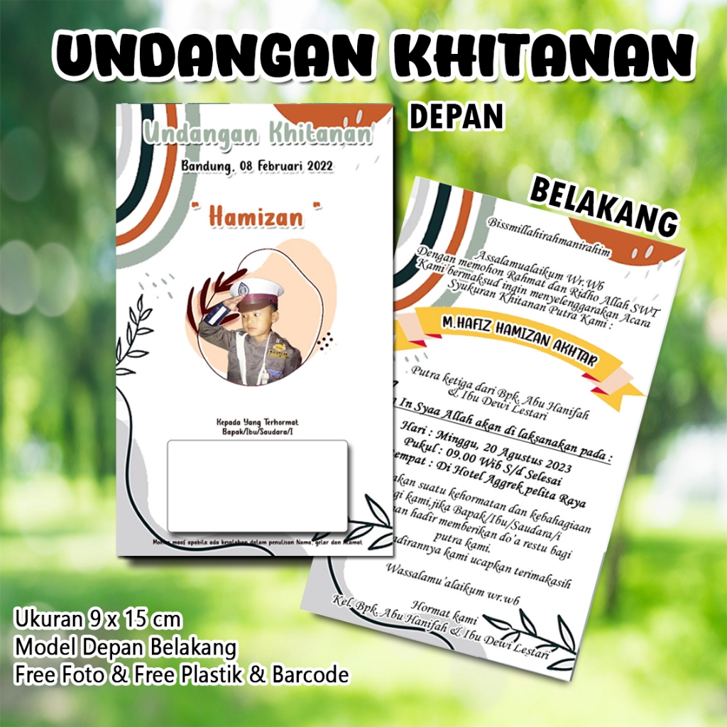 Undangan Khitan Kecil Custom Nama dan Foto Undangan Sunat UKB 02