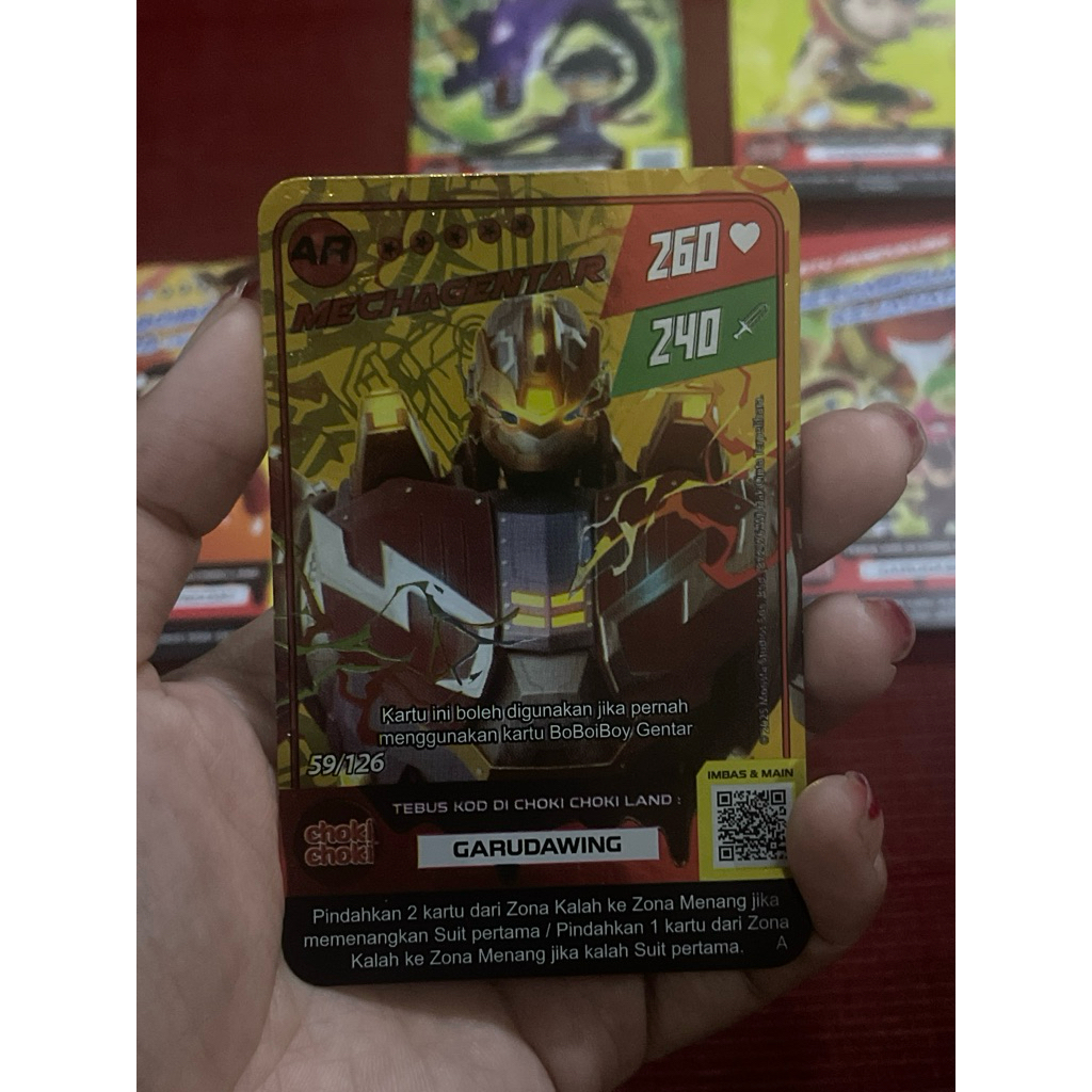 HARGA PER 1 BIJI BoBoiBoy Beliung Mecha Gentar Choki Choki Holo 2025 TCG Card Kartu hologram BBB