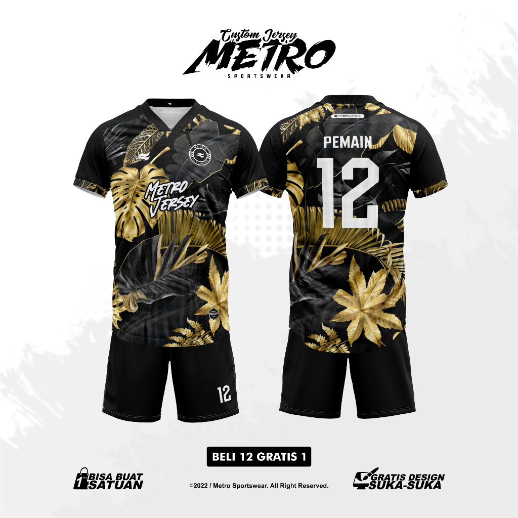 Jersy Futsal/ Bola Free Design Full Printing