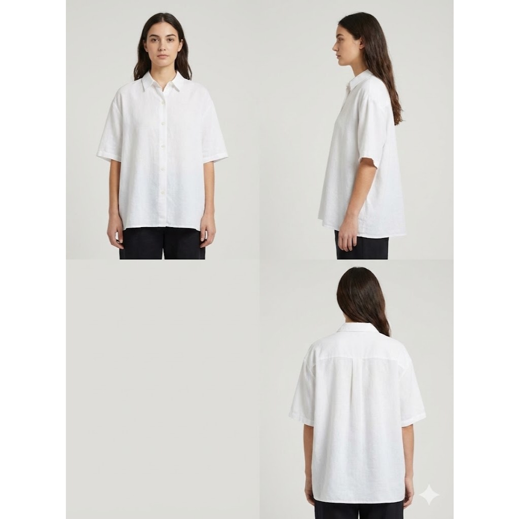 Kemeja Putih Wanita Lengan Pendek Basic