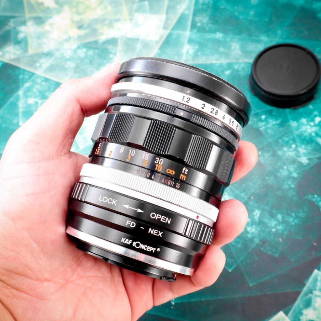 Canon FL 58mm F1.2. Manual Vintage Lens. Used. bonus adapter ke Sony