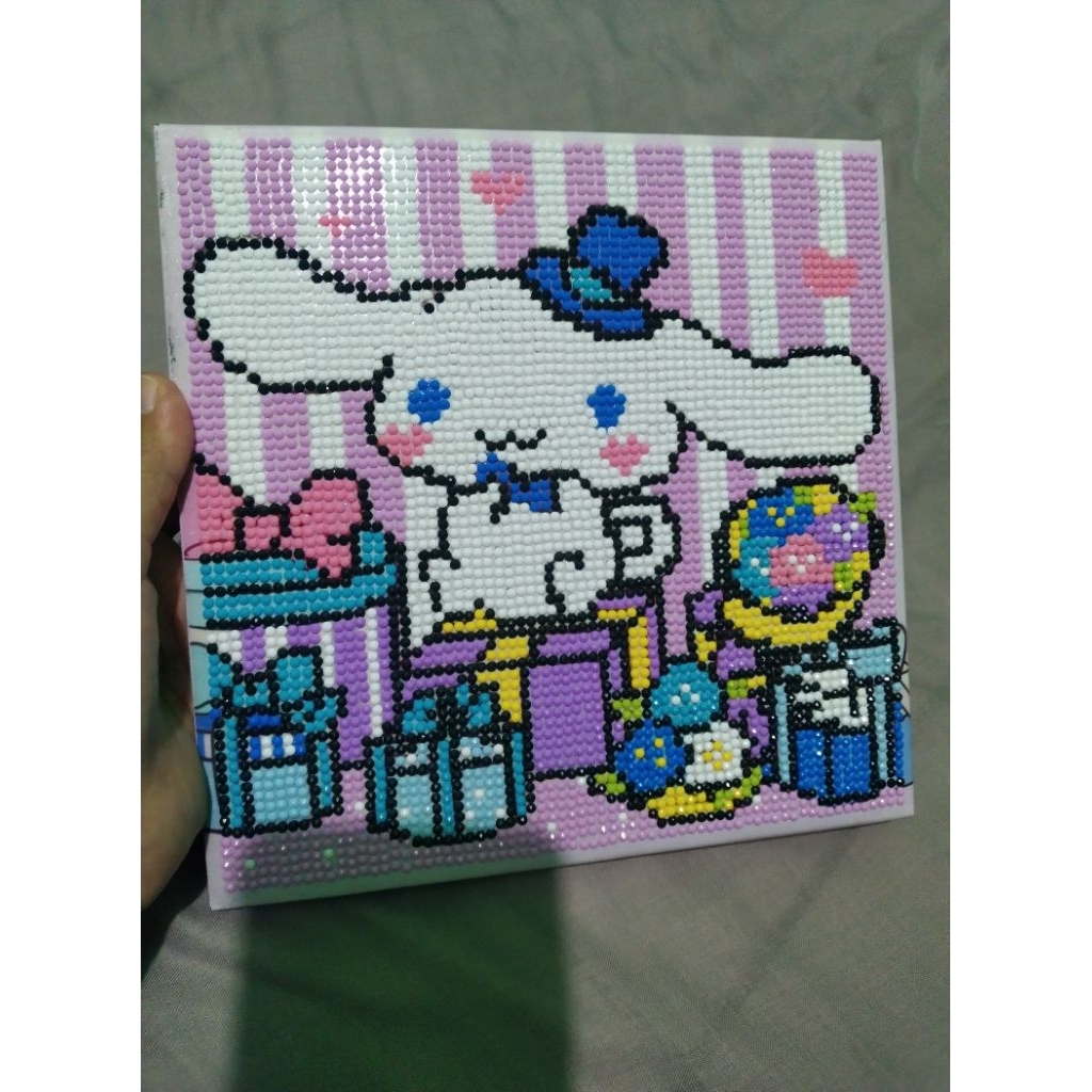 HIASAN 5D DIAMOND PAINTING, GAMBAR CINAMOROLL SUDAH JADI