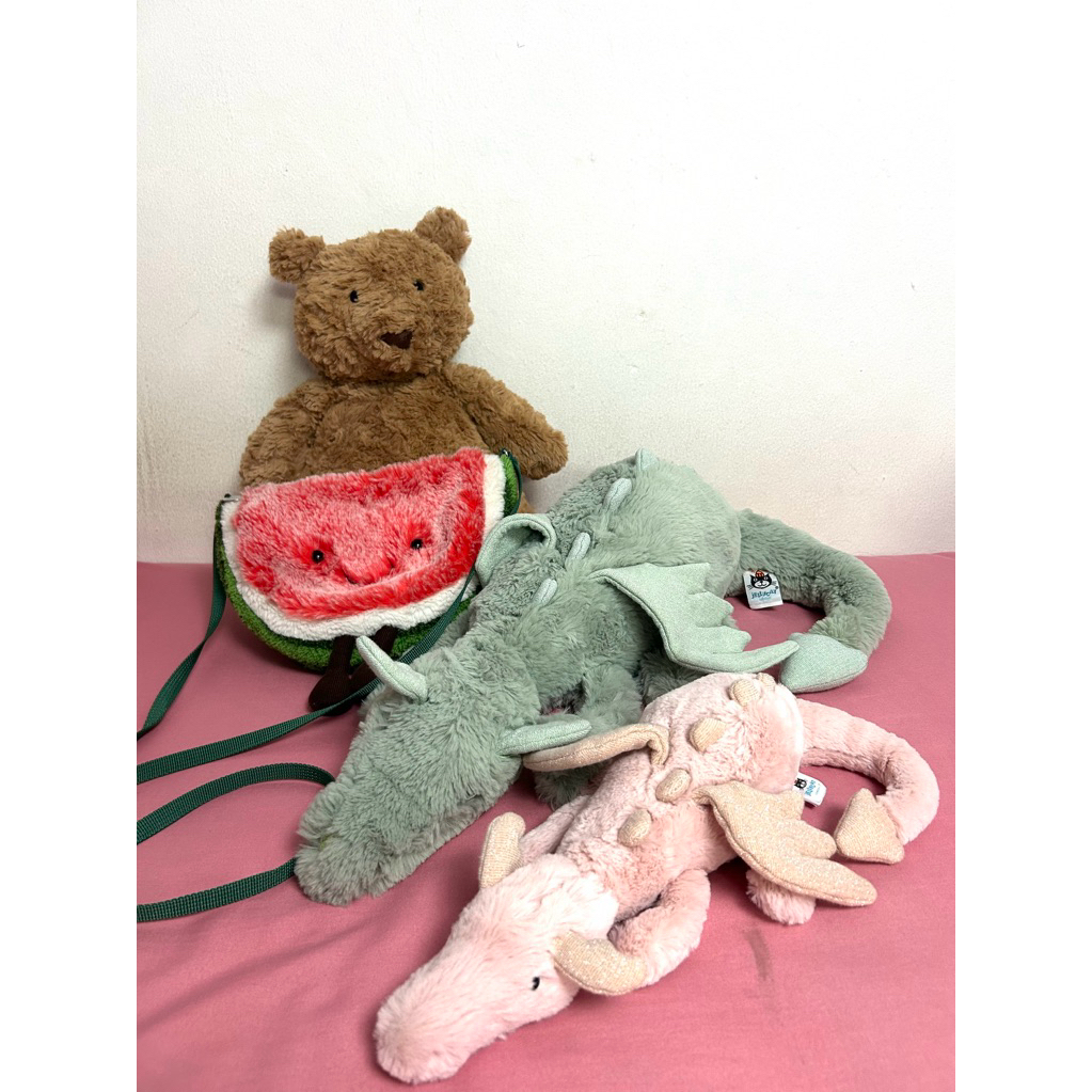Jellycat new sale dragon bartholomew watermelon bag