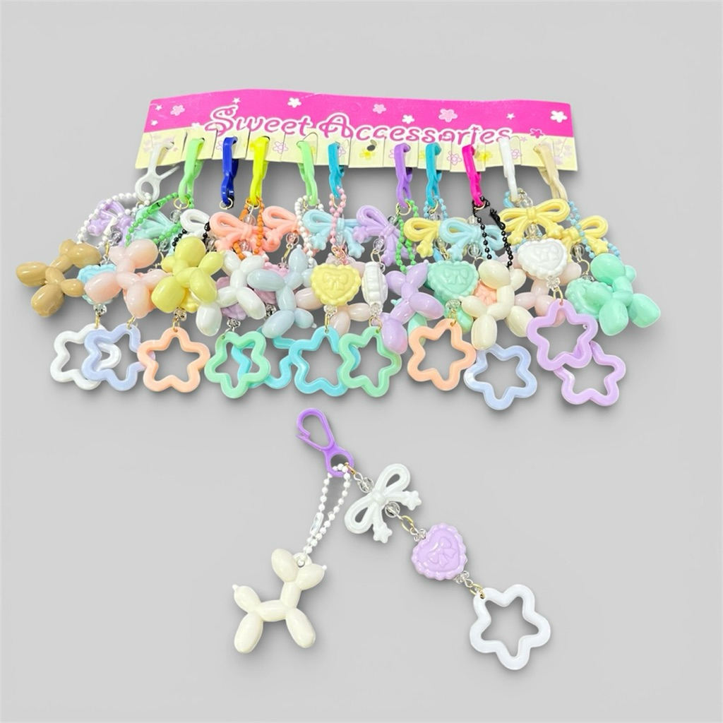 GROSIRAN 12 pcs / isi 6 pcs gantungan manik manik/ bag charm aksesoris tas