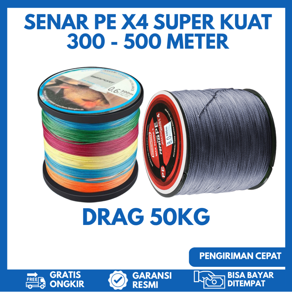 SENAR PE 500M SENAR PANCING Termurah SENAR PANCING ANTI KRITING SENAR KECIL KUAT 50 KG SENAR GALATAM