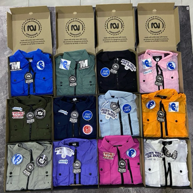 Overshirt troublemaker nyaman dan gratis stiker SZ S-XL (jaket troublemaker)