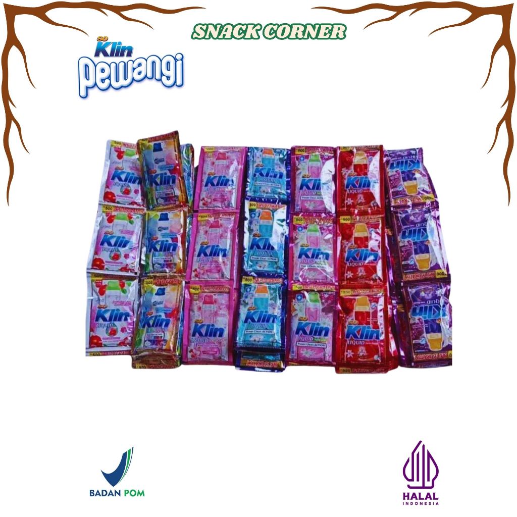 Soklin Liquid Detergen Cair Renceng – Isi 12 Sachet (Merah, Biru, Putih, Ungu, Pink, Pink Sakura)