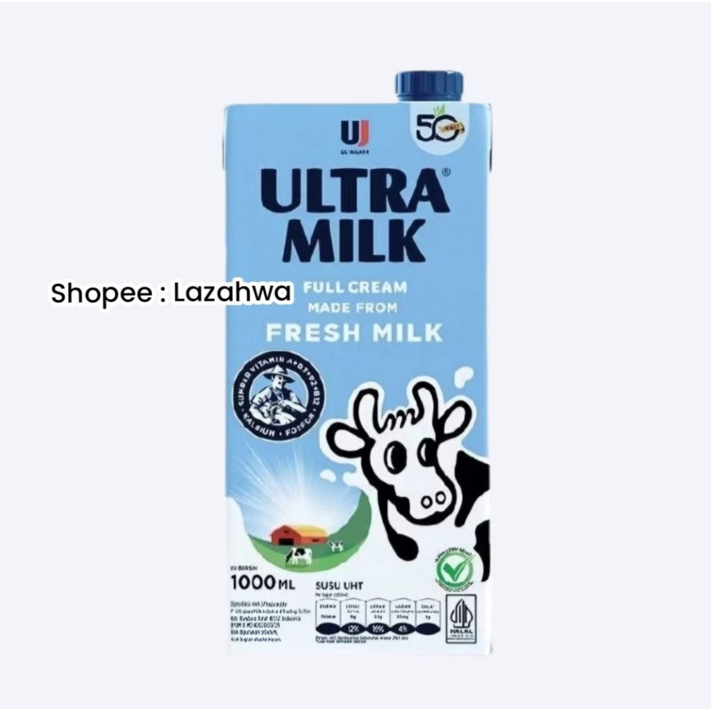 [ 1 Karton ] 12 x 1000ml Susu UHT Ultra Milk Full Cream 100% Susu Sapi Segar