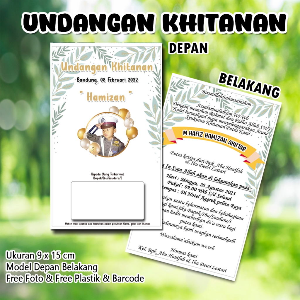 Undangan Khitan Kecil Custom Nama dan Foto Undangan Sunat UKB 04