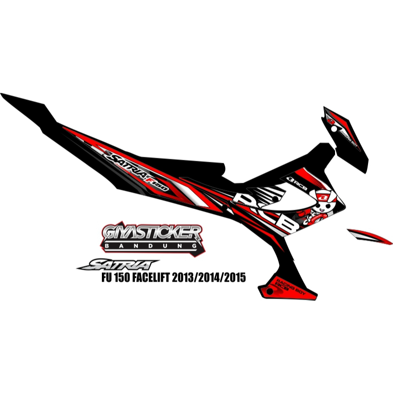 STRIPING VARIASI MOTOR SATRIA FU 150 FACELIFT MOTIP RCB STIKER MOTOR SUZUKI SATRIA FU150