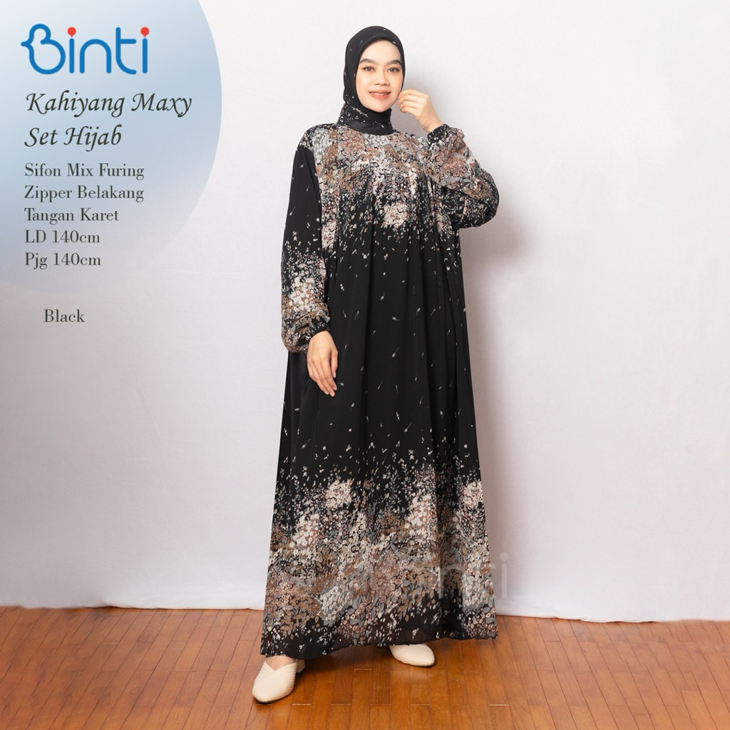 COD= NO CANCEL• Kahiyang Maxy Set Hijab by Binti• Gamis Jumbo Ld 140 Set Jilbab Best Seller