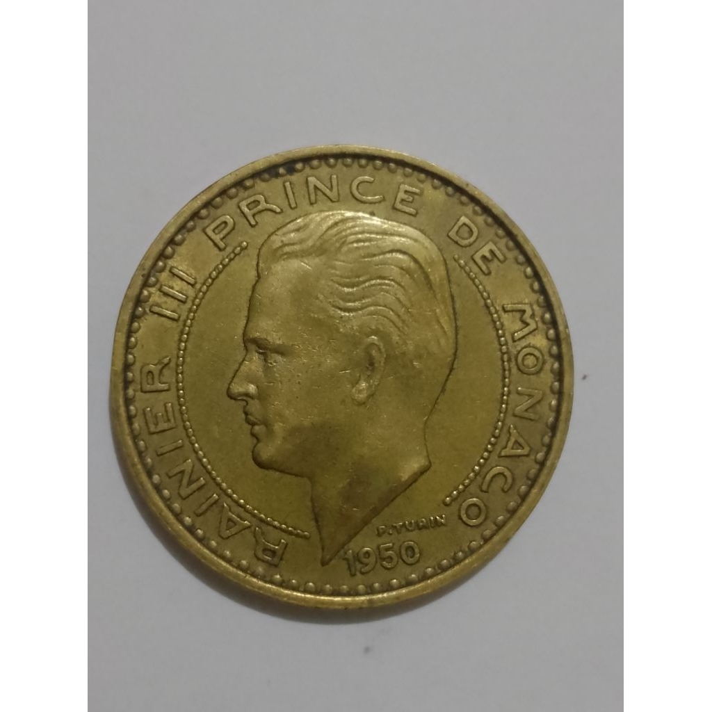 Koin Monaco 50 Franc Rainier III 1950 vf