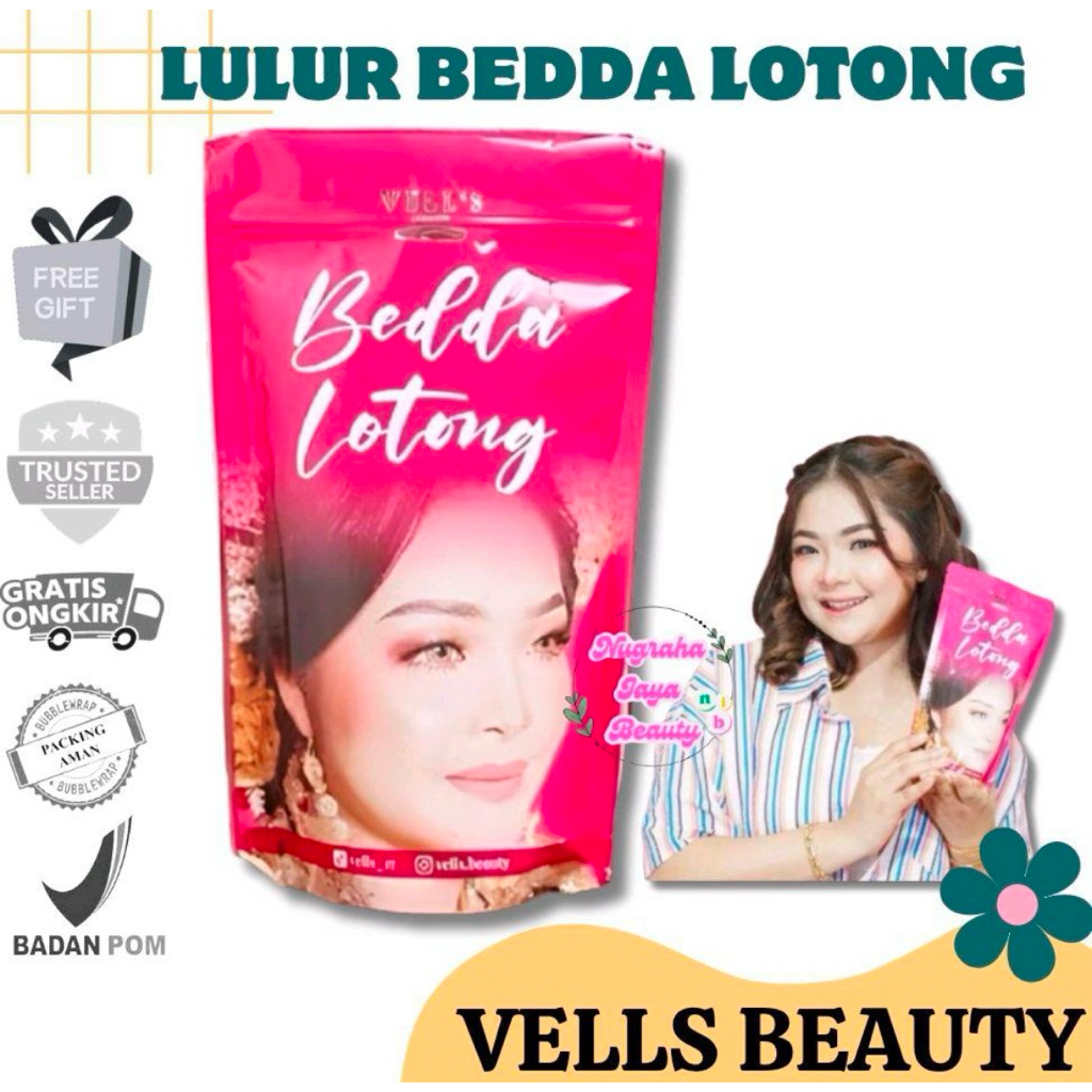 NJB - VELLS BEAUTY LULUR BEDDA LOTONG BEDDA LOTONG LULUR HITAM TRADISIONAL VELLS VELIS BEAUTY
