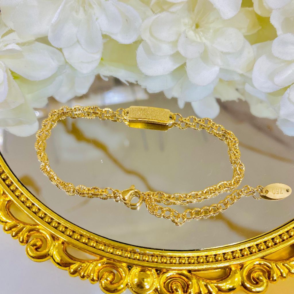 gelang rantai flat kecil bahan titanium