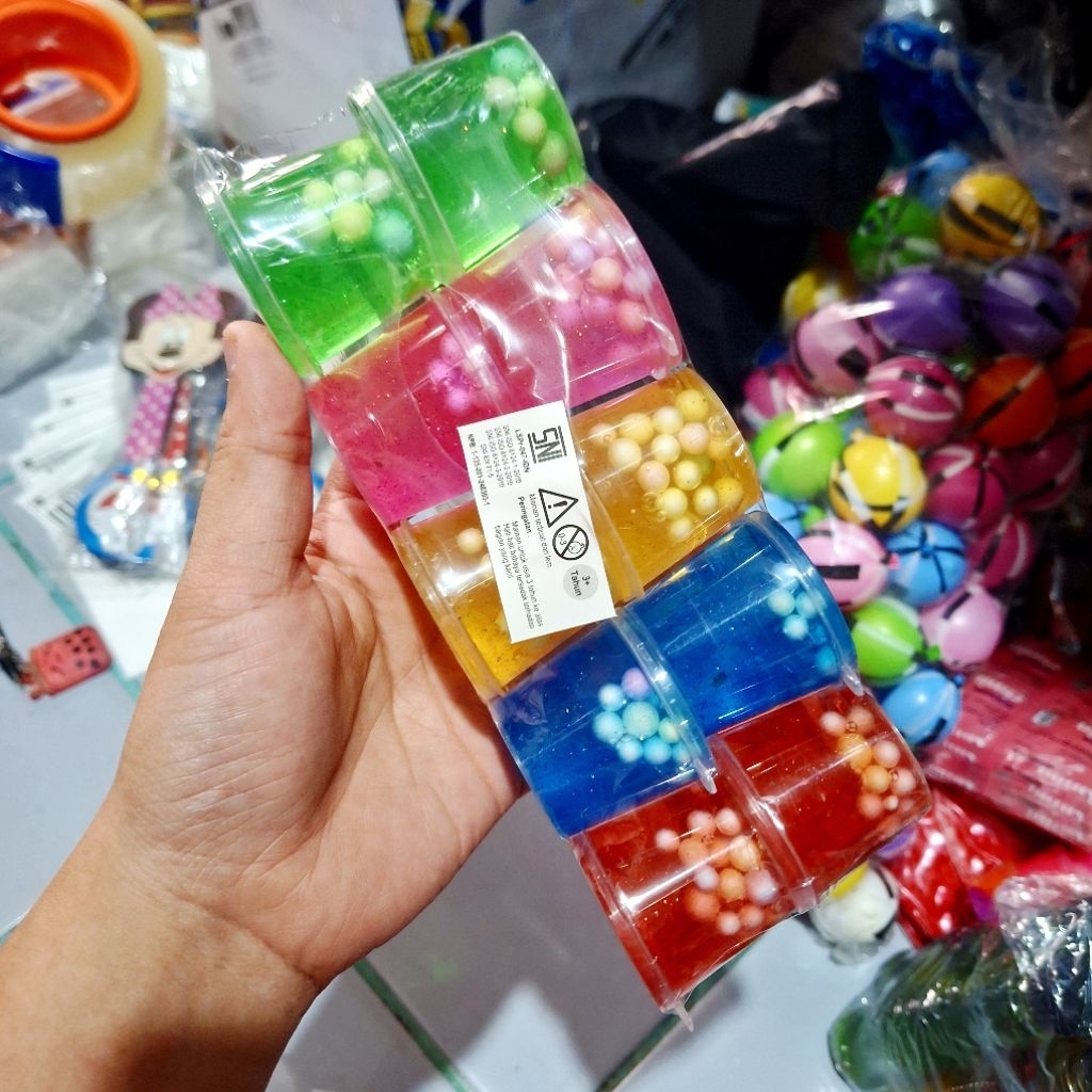 10 Pcs Slime Ember Boba Bening Mainan Anak Anak Seru Slime Warna Warni Slime Boba