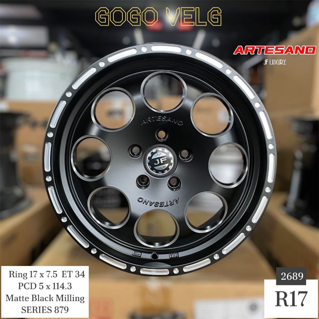 Velg Mobil JF Luxury R17 PCD 5X114,3 Innova HRV BRV CRV XL7 Rush Terios Civic Lebar 7,5 ET34 Ring 17