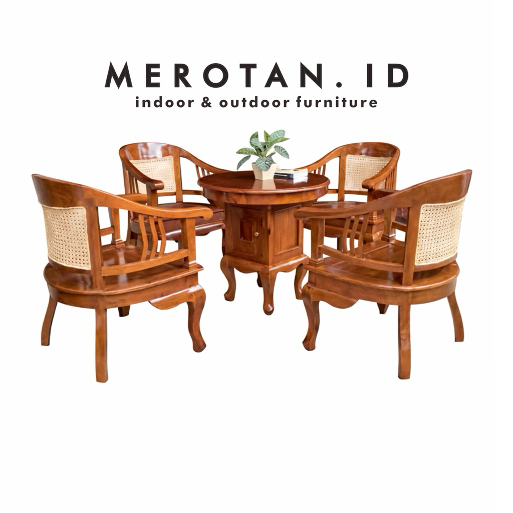 Set Kursi Teras Betawi Lenong / Kursi Tamu Jati Outdoor Betawi