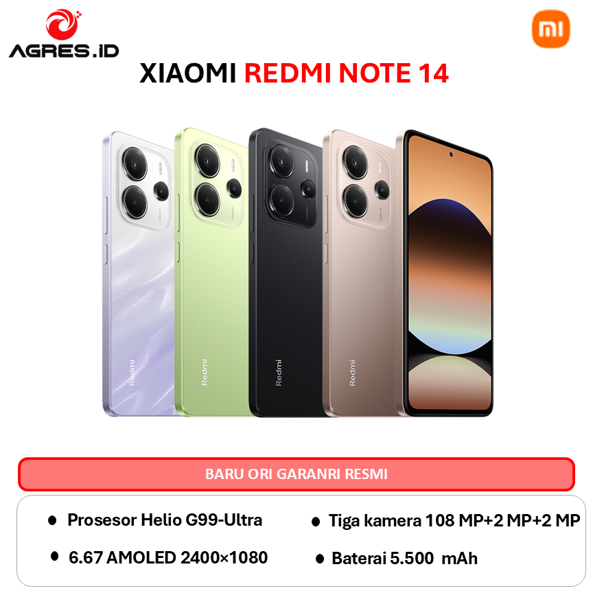 XIAOMI REDMI NOTE 14 4G 8GB 128GB - 8GB 256GB LIME GREEN