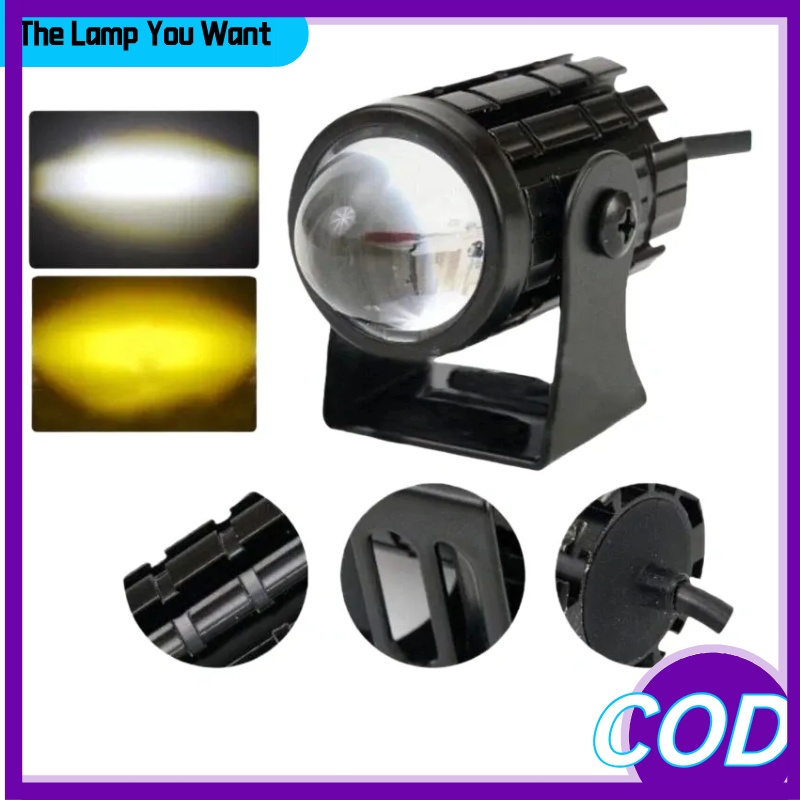 Mini Lampu Sorot Laser Mobil Kecil & Sepeda Motor Lampu Sorot LED Dua Warna Lampu Sorot Laser Senapa